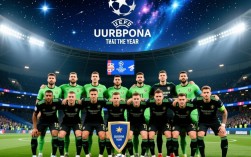 欧足联最佳阵容合影