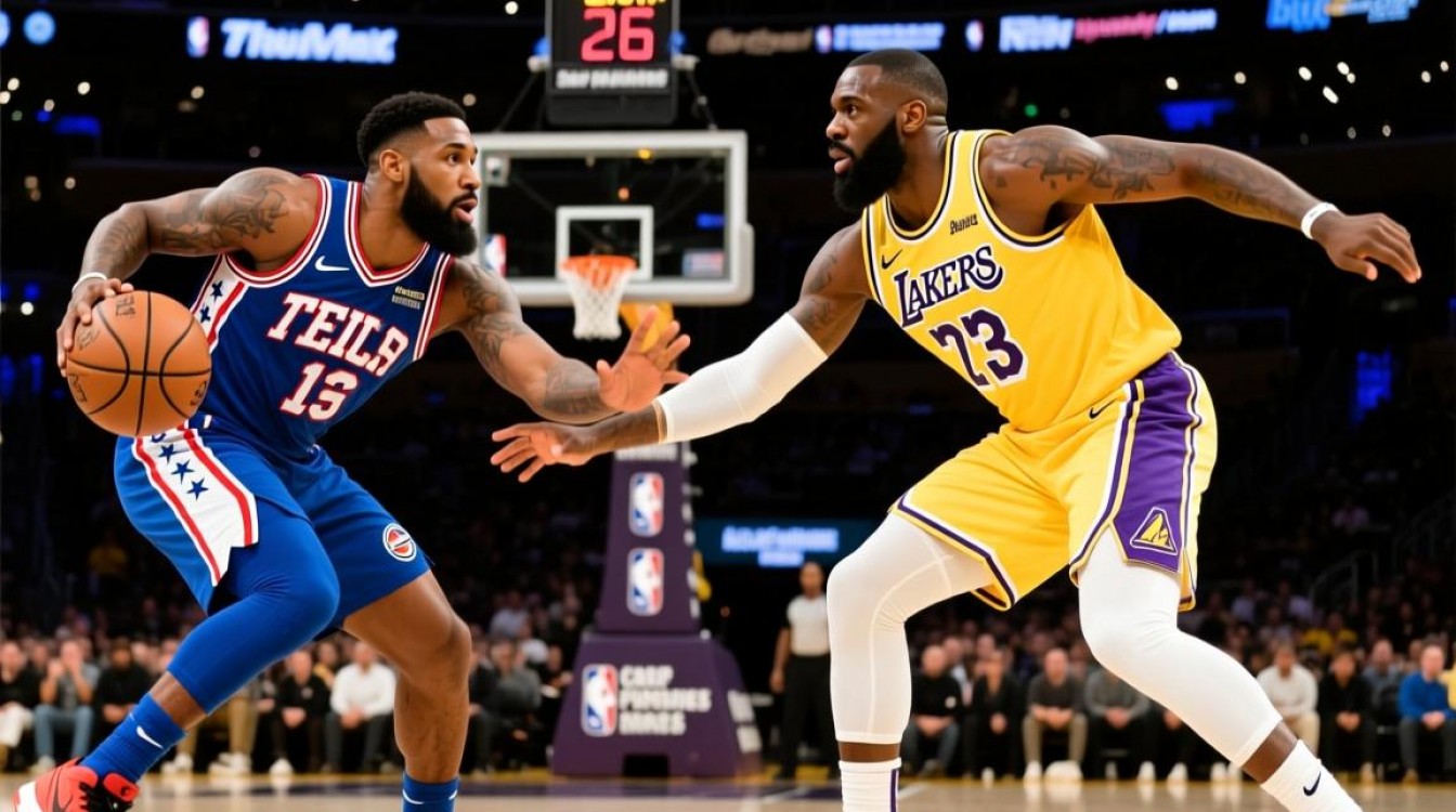 76人打湖人，76人首发五人组能否克制湖人三巨头？-图3