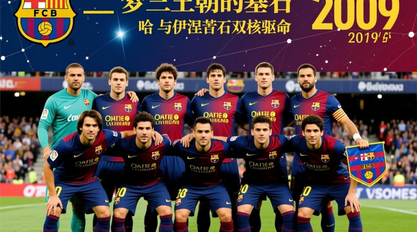 2009年巴萨阵容图，梦三王朝的黄金11人都有谁？-图1
