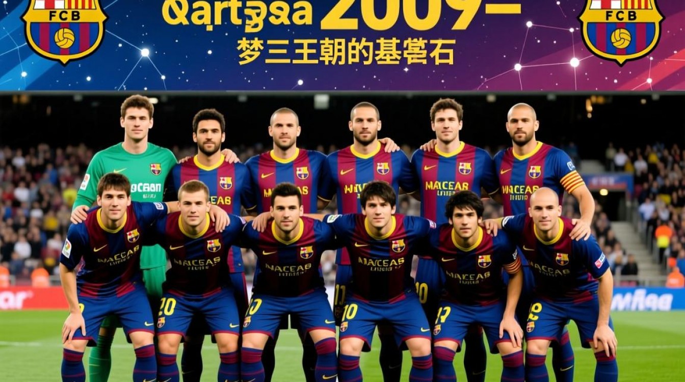 2009年巴萨阵容图，梦三王朝的黄金11人都有谁？-图3