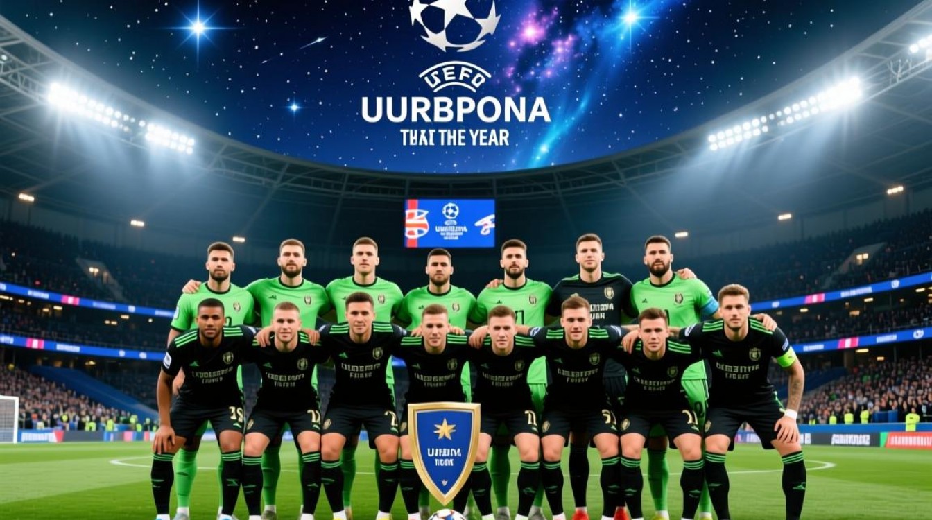 欧足联最佳阵容合影-图1